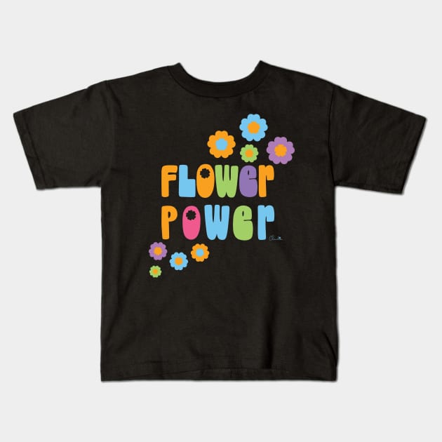 Multiple Color Flower Power Flowers Kids T-Shirt by ClaudiaFlores